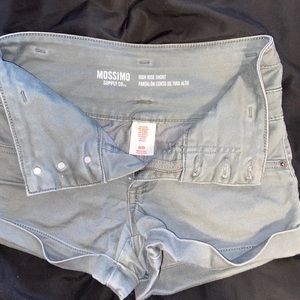 Olive Green Button Jean Shorts